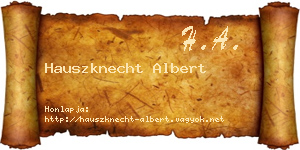 Hauszknecht Albert névjegykártya